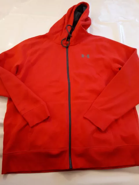 Felpa con cappuccio Under Armour da uomo. Rosso. Logo. Manica lunga.  Taglia XL