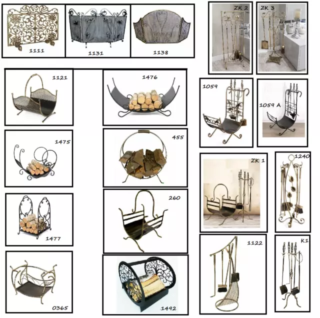 Kaminschutzgitter aus Metall Kaminzubehör Kaminbesteck  Korb für Holz Holzkorb
