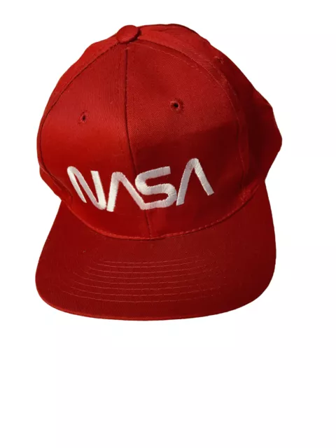 1980s Vintage NASA Red  Snapback Trucker Hat Cap