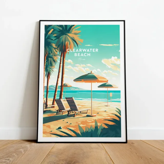 Florida, Clearwater Beach Traditional Travel poster Choose your Size