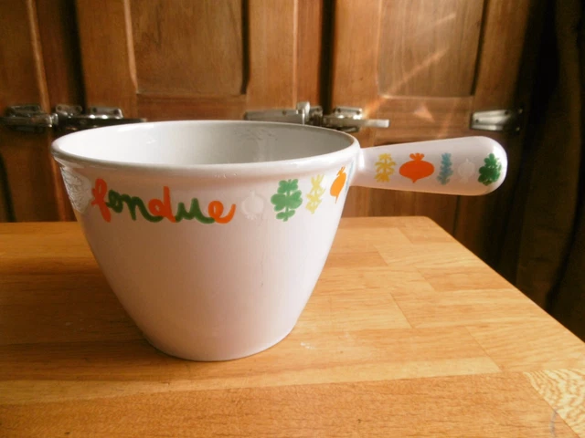 Poêlon à Fondue Le Creuset En Fonte Émaillée - Orange - 16 Cm - Fabriqué En France - Vintage