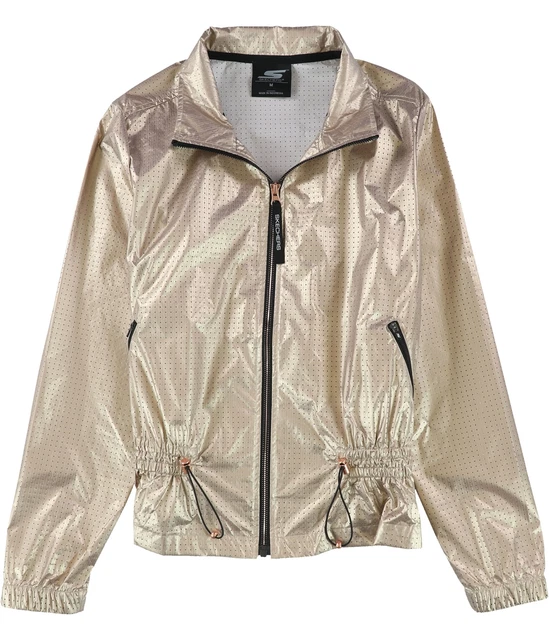 Skechers Womens Motion Windbreaker Jacket, Metallic, Medium