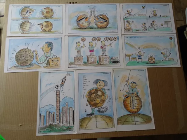 Football memorabilia FIFA Italia World Cup 1990 in Italy (57 original drawings)