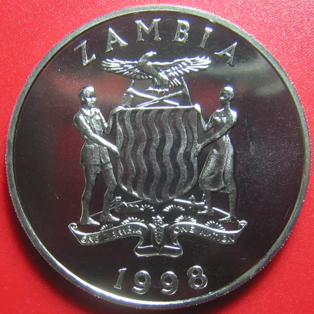 1998 ZAMBIA 100 KWACHA GAZELLE AFRICAN WILDLIFE RARE!!! CU-NI CROWN (no silver) 3