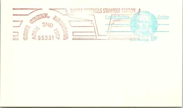 Us Special Pictorial Cancel Postal Card Desert Foothills Stampede Cave Creek '77