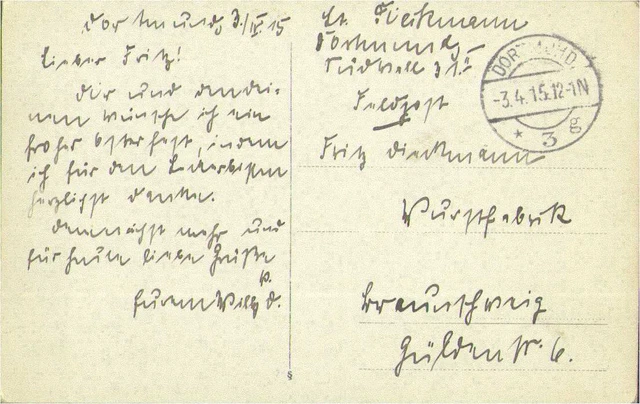 Soldatenportrait, Infanterie-Offizier zu Pferd, Dortmund, Foto-Feldpostkarte 2