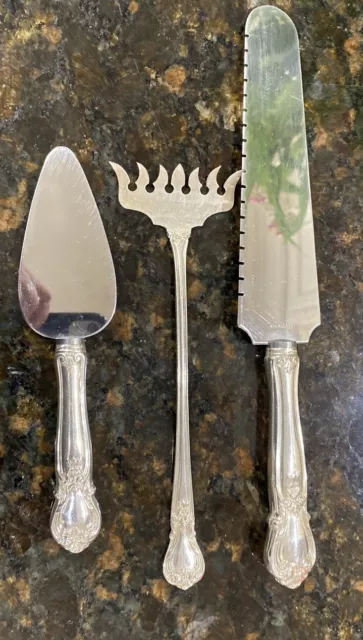 3 Weidlich Sterling Silver Serving Pieces - Ancestry Pattern From 1940