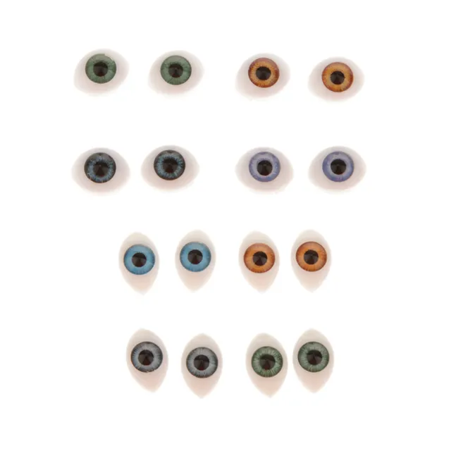 16PCS Plastic Oval Fake Eyes Eyeballs DIY Mask Doll Bear Toy Making 5mm 6mm