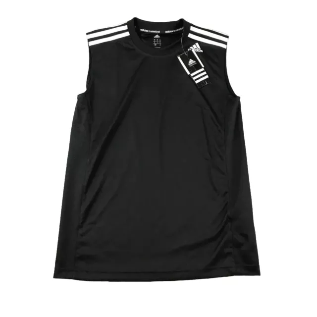 Adidas Basketball Shirt Mens Small Black Sleeveless Pullover Tank Top Tee NWT