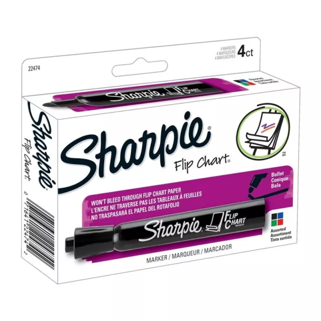  Sharpie Flip Chart Markers, Bullet Tip, Assorted
