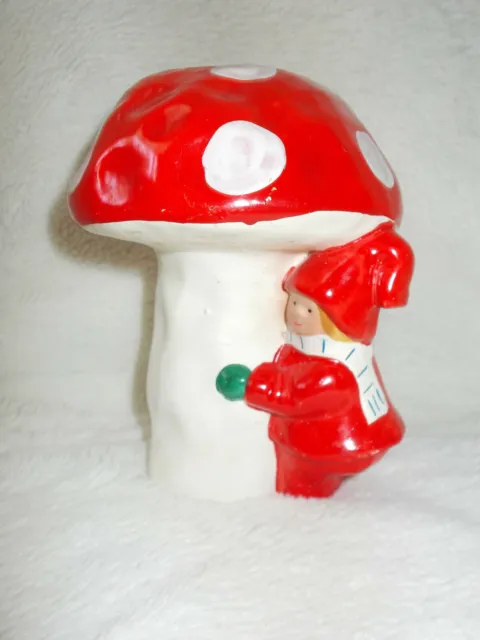 Country Decor Vintage clay mushroom candle holder