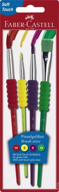 Faber-Castell Pinsel 4er Set mit Softgriffstück BK | Stück | In Blister | 2016