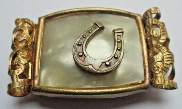 Broche Ancienne équestre – Argent Sterling 925 – Fer à Cheval – 3,9 G – Vintage