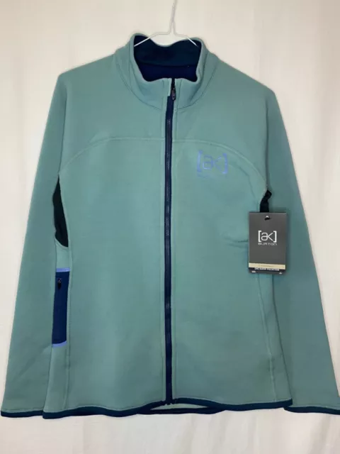 $169 Burton [ak] Baker Power Fleece Women MEDIUM Stretch Snowboarding Green