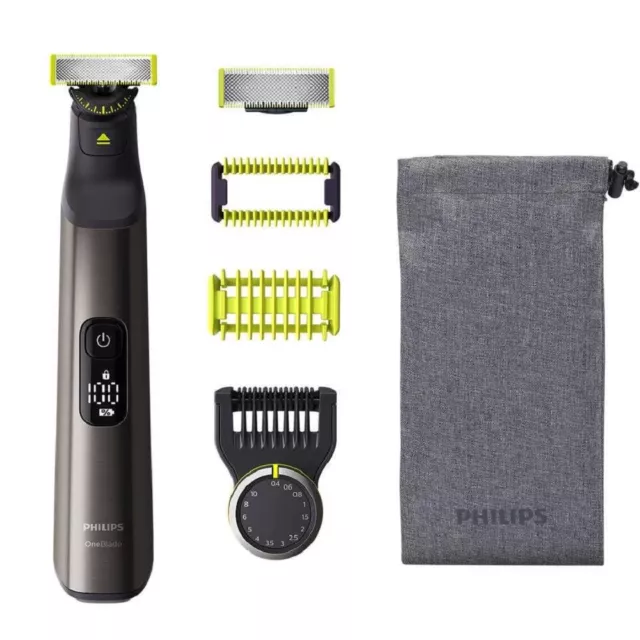 Philips QP6551/15 OneBlade Pro Herrenrasierer Etui Trimmen Ein-/Aus-Schalter