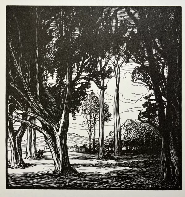 Pierre Gusman Gravure sur bois Woodcut Jardin D’Italie Art Déco