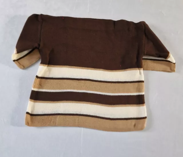 Vintage 70s Knit Top -7-8 years- Brown Acrylic KIDS Deadstock Disco  KA61