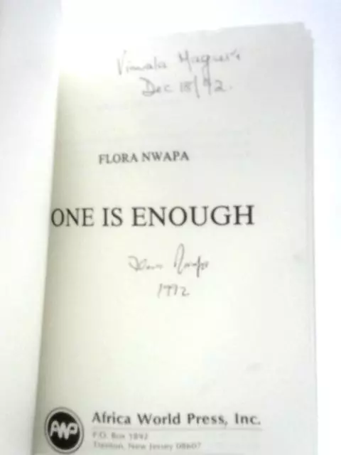 One is Enough (Flora Nwapa - 1992) (ID:69111)