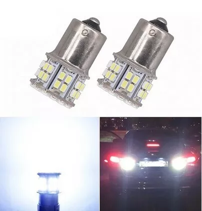 Ampoules BA15S LED P21W 50 SMD Blanc Veilleuses feux de jour recul pour voiture