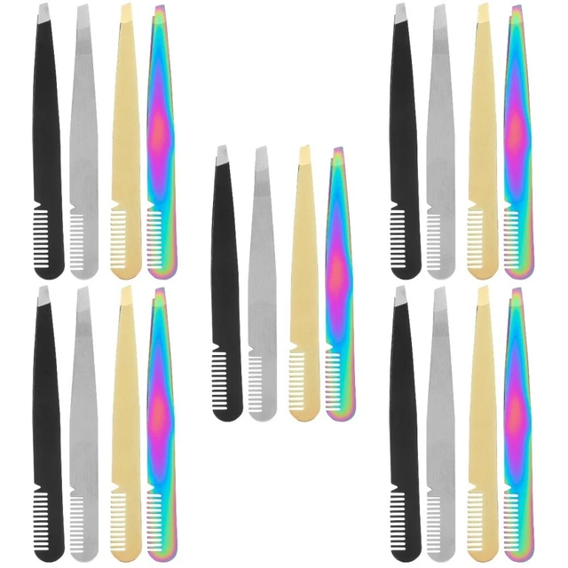 20 Stcs Augenbrauen -Pinzetten aus Edelstahl Slant Tip Pinzetten persönliche Pin