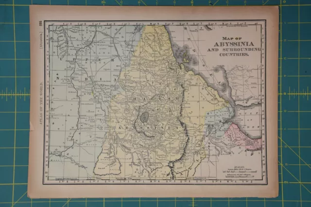 Abyssinia Northwestern Africa Vintage Original 1894 Rand McNally World Atlas Map 2