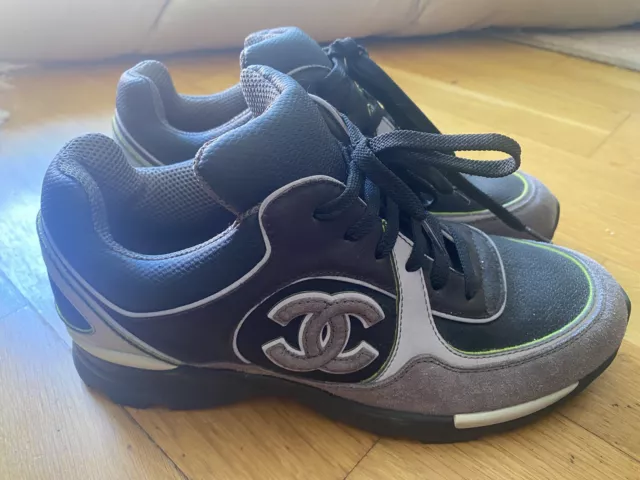 CHANEL CC GREY Runners Trainers Size 39 £1,200.00 - PicClick UK