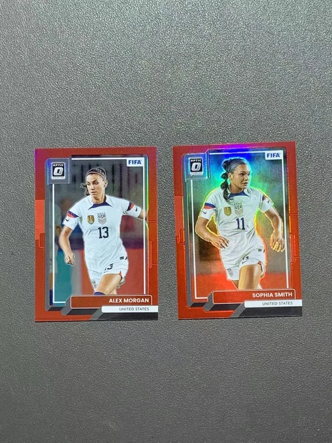 2022 Donruss Optic Soccer Alex Morgan Sophia Smith Red Prizm /165 USA!