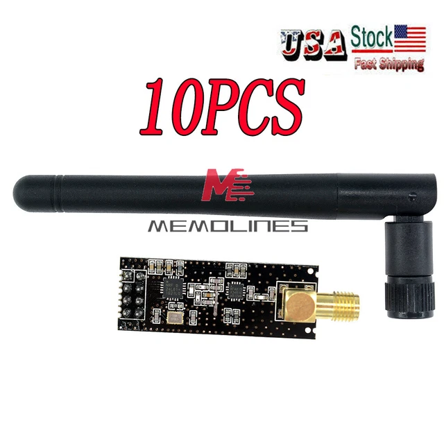 2.4G NRF24L01+PA+LNA SMA Antenna Wireless Transceiver Communication Module USA