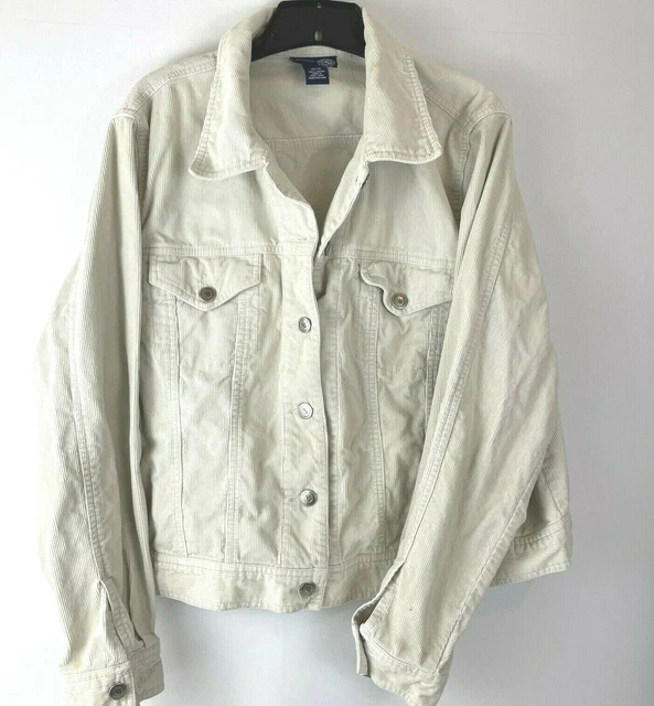 Venezia Womens Sz XL 18/20 Beige Corduroy Jacket 100% Cotton