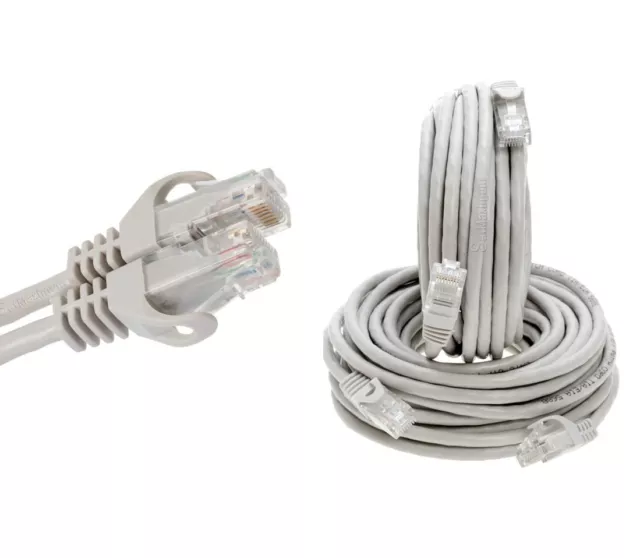 CAT5 Ethernet Patch Cable RJ-45 LAN Internet Cord Gray 25FT- 200FT Multipack LOT