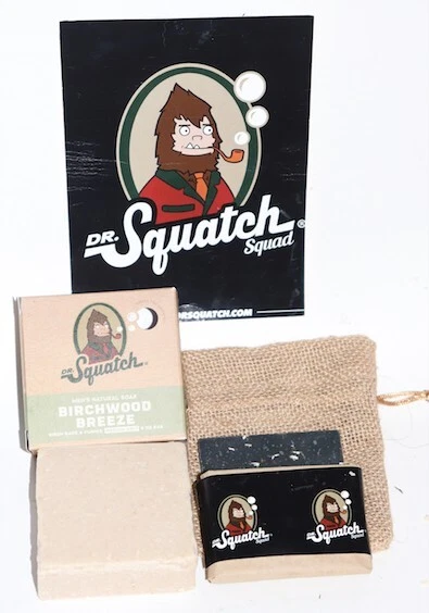 NEW DR SQUATCH BIRCHWOOD BREEZE 5 OZ BAR (With Bag & Sample Bar)
