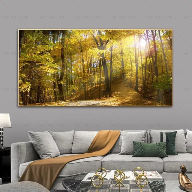 Nature Sunshine Canvas Painting Green Tree Poster Forest Landscape Canvas Prints