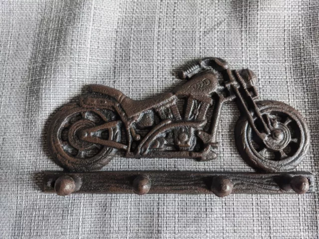 Cast Iron Motorcycle Peg Key Wall Biker holds Harley Car Suzuki Hook  garage