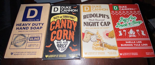 Lote de Jabón Cañón Duke BABOS *NUEVO*! ¡RARO! (Rudolph, troncos de Navidad, maíz dulce, ULine)