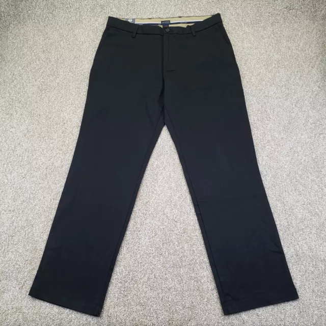Dockers 36x32 Mens Signature Khaki Pants Straight Fit Lux Cotton Stretch Black