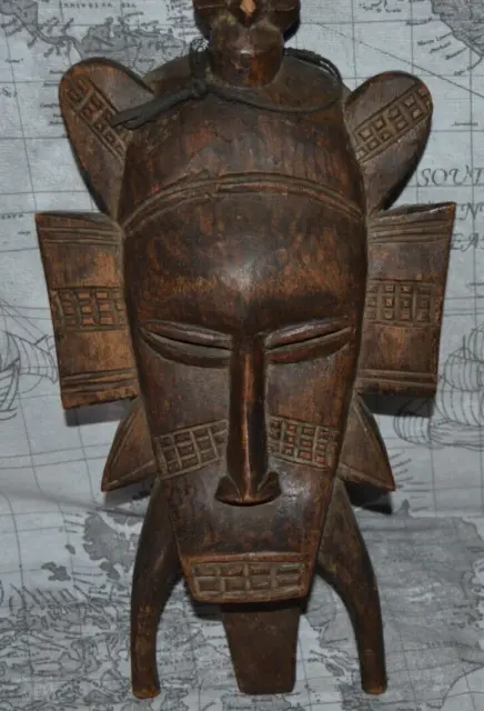 CONGO ? Spettacolare  Maschera Scultura Tribale Arte Africana  Legno Antica F GR 2