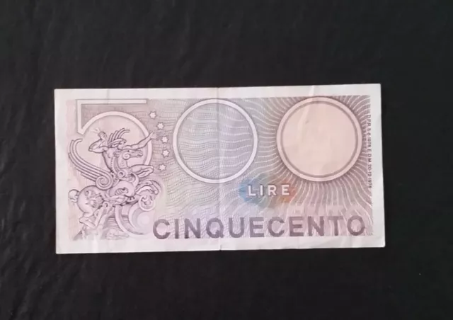 500 lire banknote Italy 20 December 1976 type 5 June 1976 No. Q25 970620 2