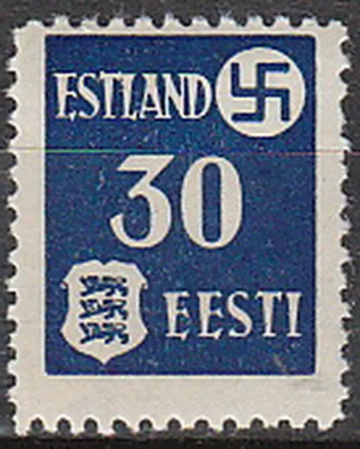 Stamp Germany Estland Mi 03 Sc N5 WWII 1941 War Occupation Emblem Estonia MH