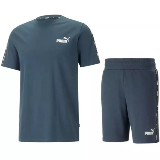 Ensemble short et T-Shirt Puma bleu Disponible en M, S adulte