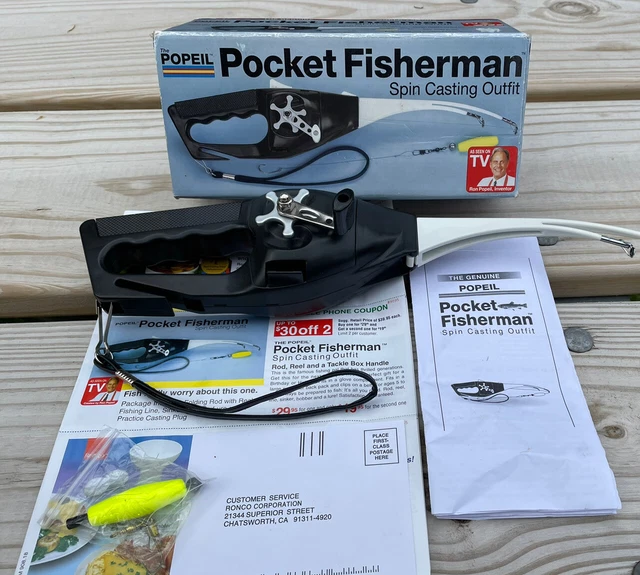 NEW VINTAGE THE POPEIL Pocket Fisherman Spin Casting Outfit In Box Made