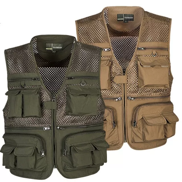 Adjustable Fly Fishing Mesh Vest General Size Mutil-Pocket Breathable Vest Tank