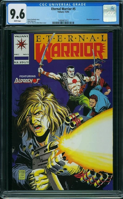 Eternal Warrior #5 Cgc 9.6 Nm+  Copper Age Beauty - Bloodshot Appearance