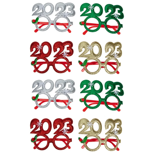 8 pz 2023 occhiali in plastica glitter occhiali divertenti occhiali Capodanno
