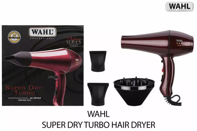 Wahl 05439-1024 Super Dry Turbo- 2000Watts Hair Dryer For  Women Girls Special