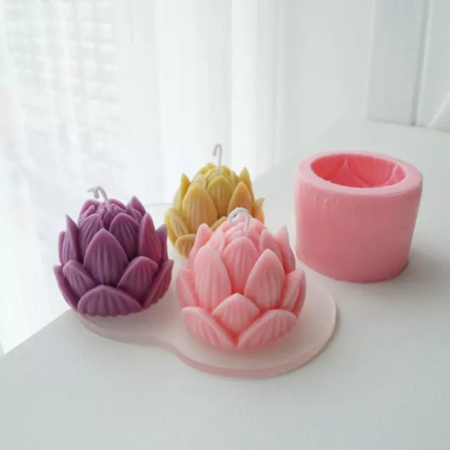 Candle Mold Lotus Mould 3D Lotus Mold Gypsum   Home Decoration