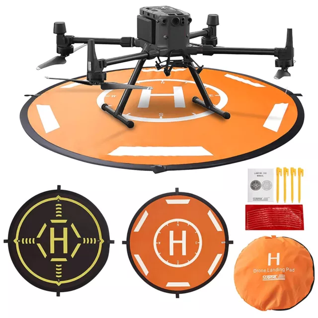 Piattaforma Drone Landing Pad Impermeabile 50x50 cm quadrata - Arancione / Nero