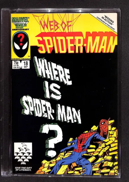 Web Of Spider-Man #18 First Eddie Brock Marvel Comics 1986