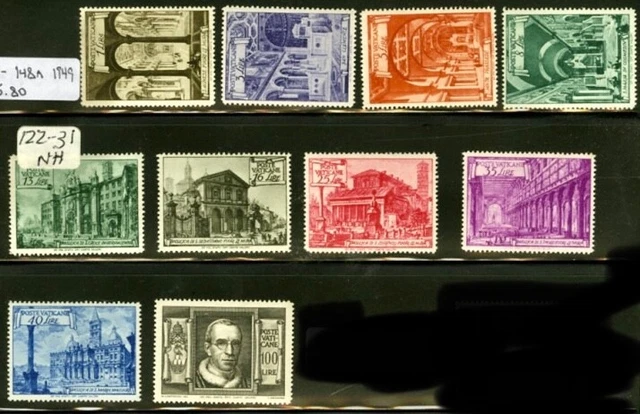 Vatican City #Mi149A-Mi158A MNH CV€60.20 1949 Basilicas [122-131]