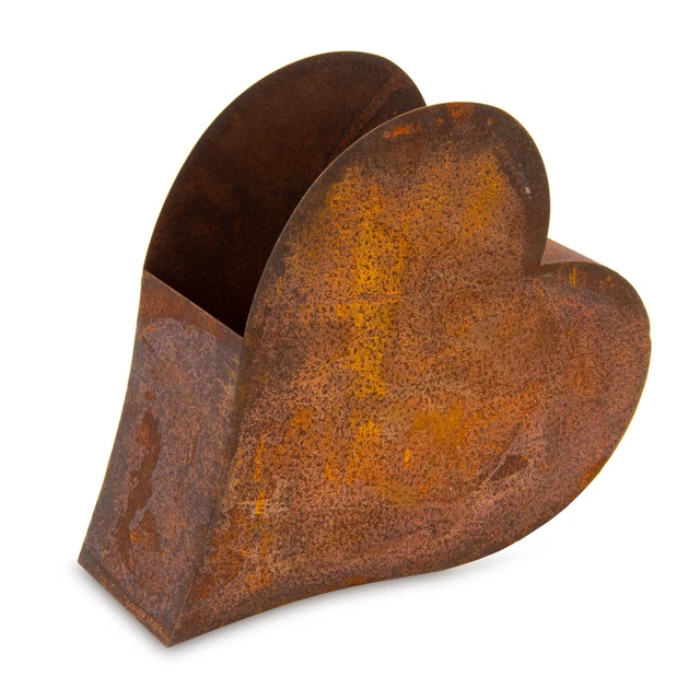 Edelrost Herz Blumenampel 58x58cm - Vintage Metall Hängekorb Gartendeko