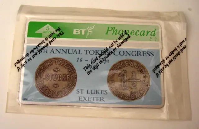Vintage BT Phonecard Sealed & Unused 13th Annual Token Congress Exeter Sept 1994